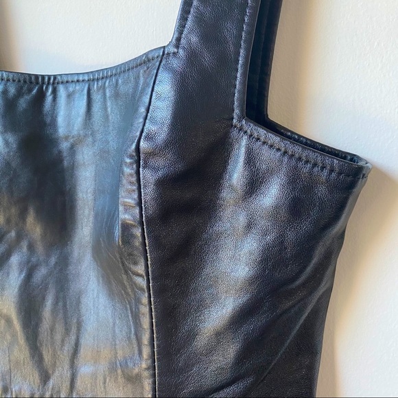 VINTAGE Anne Klein Leather Jumper Dress - Picture 3 of 4
